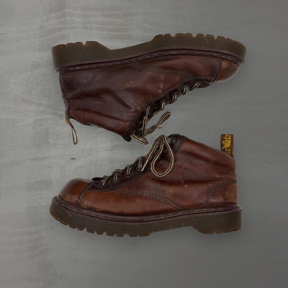 Vintage Dr. Martens 8287 Monkey Boots Brown Leather Made in England Size 10